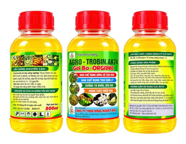 AGRO-TROBIN.AK74 GEL BO-ORGANIC – HỖ TRỢ HOA & TRÁI