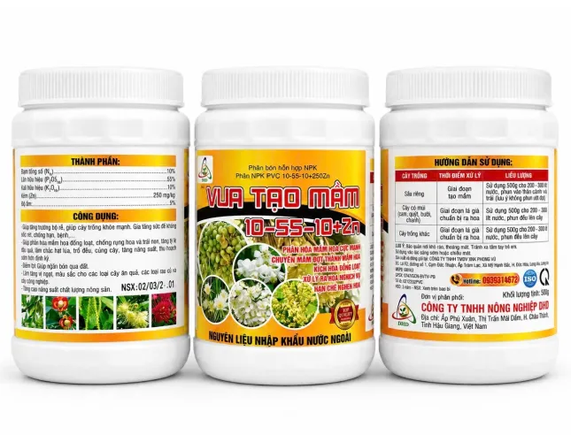 VUA TẠO MẦM 10-55-10 + Zn – 500G